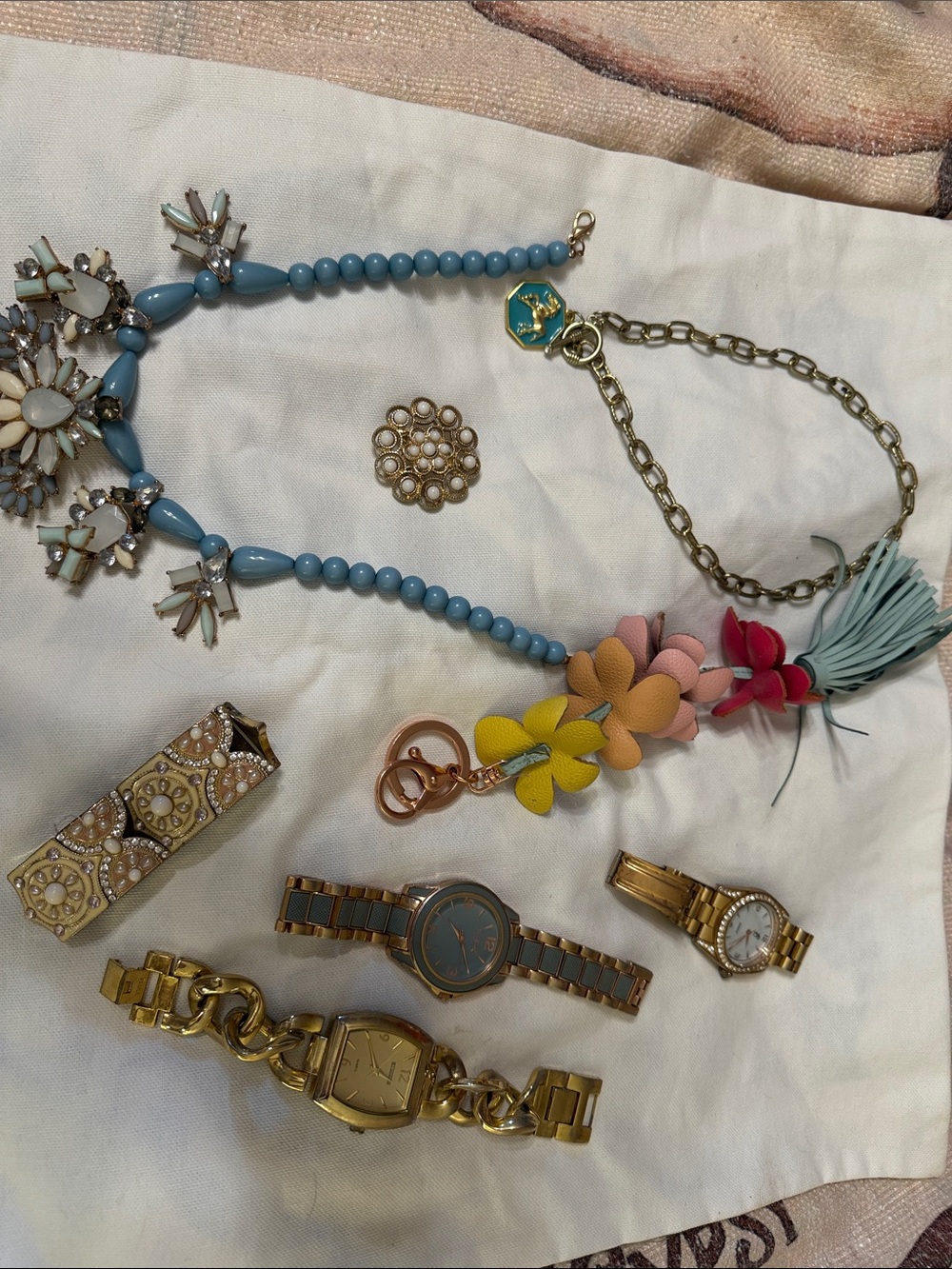 Grab bag of used costume jewelry! Used conditions watches need batteries-